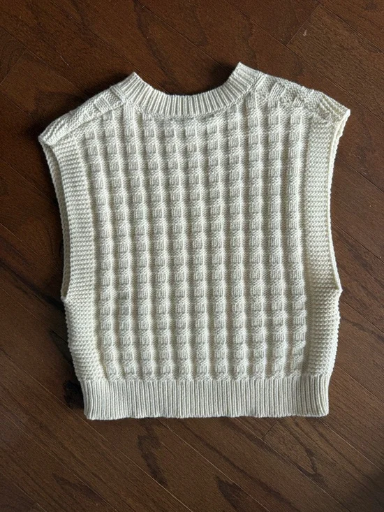 Checkered-Stitch Wedge Sweater Vest Madewell - Picture 2 of 6